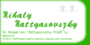 mihaly mattyasovszky business card